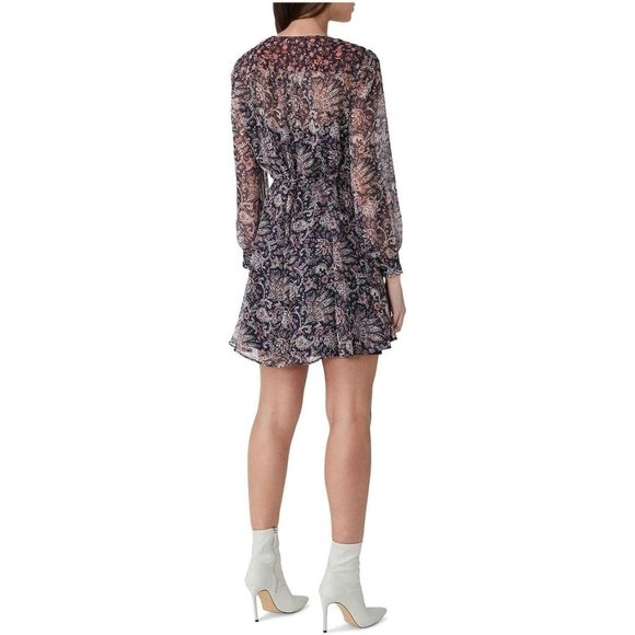 FRENCH CONNECTION Crinkle Tie Waist Long Sleeve Dress - NWT - Picture 2 of 3